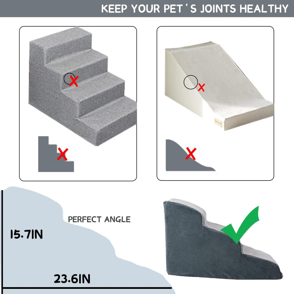 3 Tiers Non-Slip Foam Dog Ramp Stairs for Sofa F73798