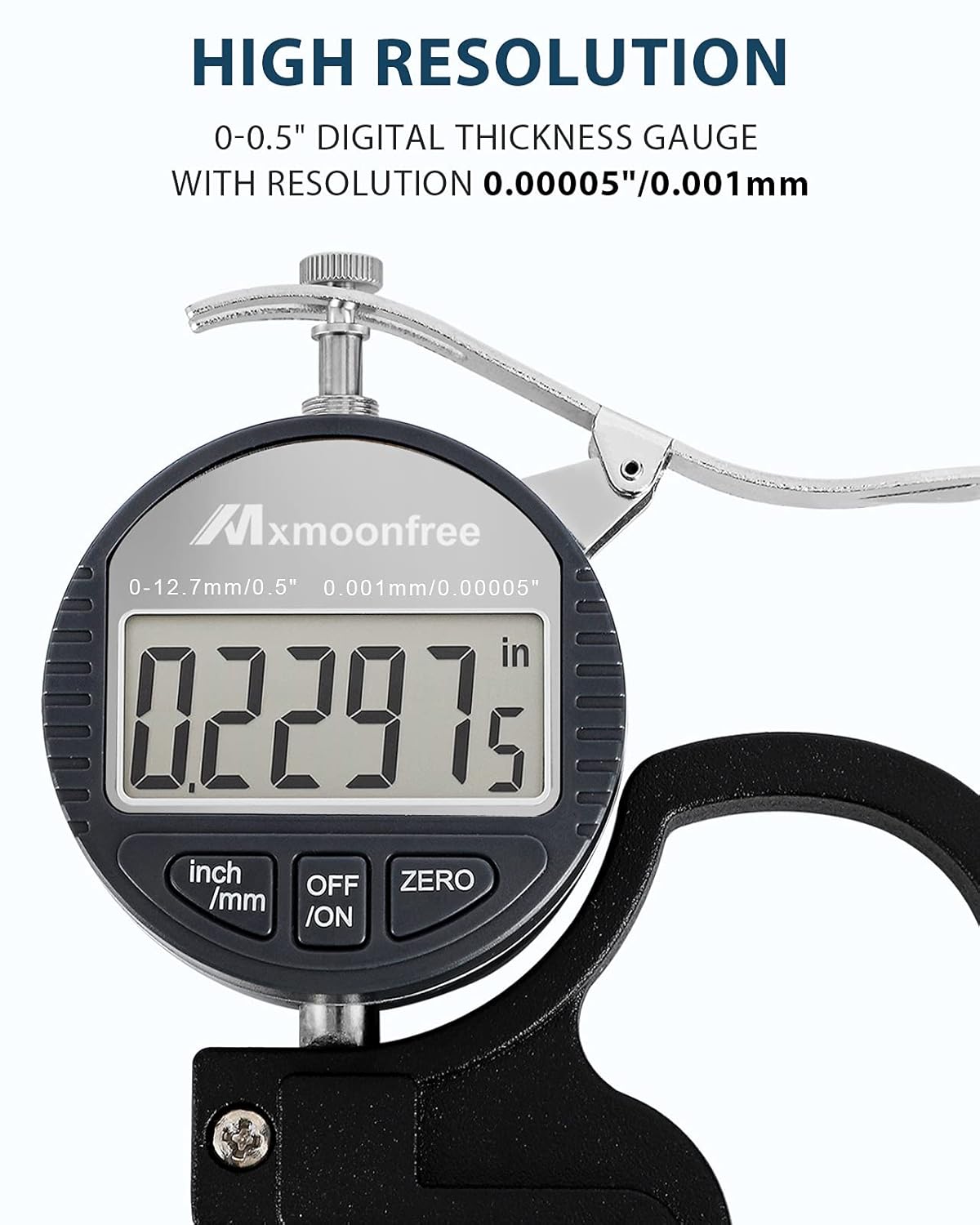 Digital Thickness Gauge 0.001mm 0-12.7mm Electronic Micrometer with LCD Display X23536