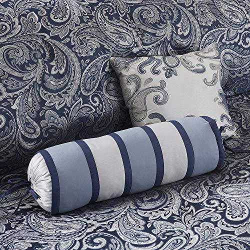California King Black 12 Piece Faux Silk Cotton Comforter Set N43685