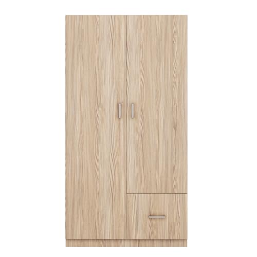3 Door Wardrobe with Mirror and Hanging Rod X169776