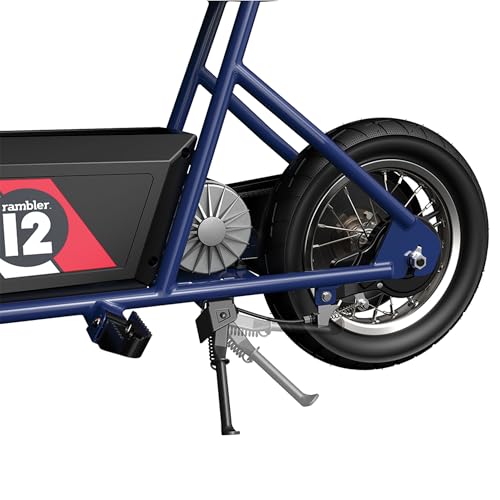 Dark Blue Electric Retro Minibike with 250W Motor, 12 Inch Tires, 24V Battery Y633