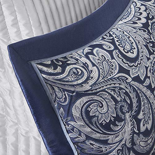 California King Black 12 Piece Faux Silk Cotton Comforter Set N43685