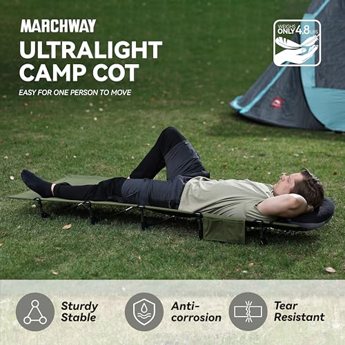 Ultralight Folding Camping Cot Bed (Grey) K492