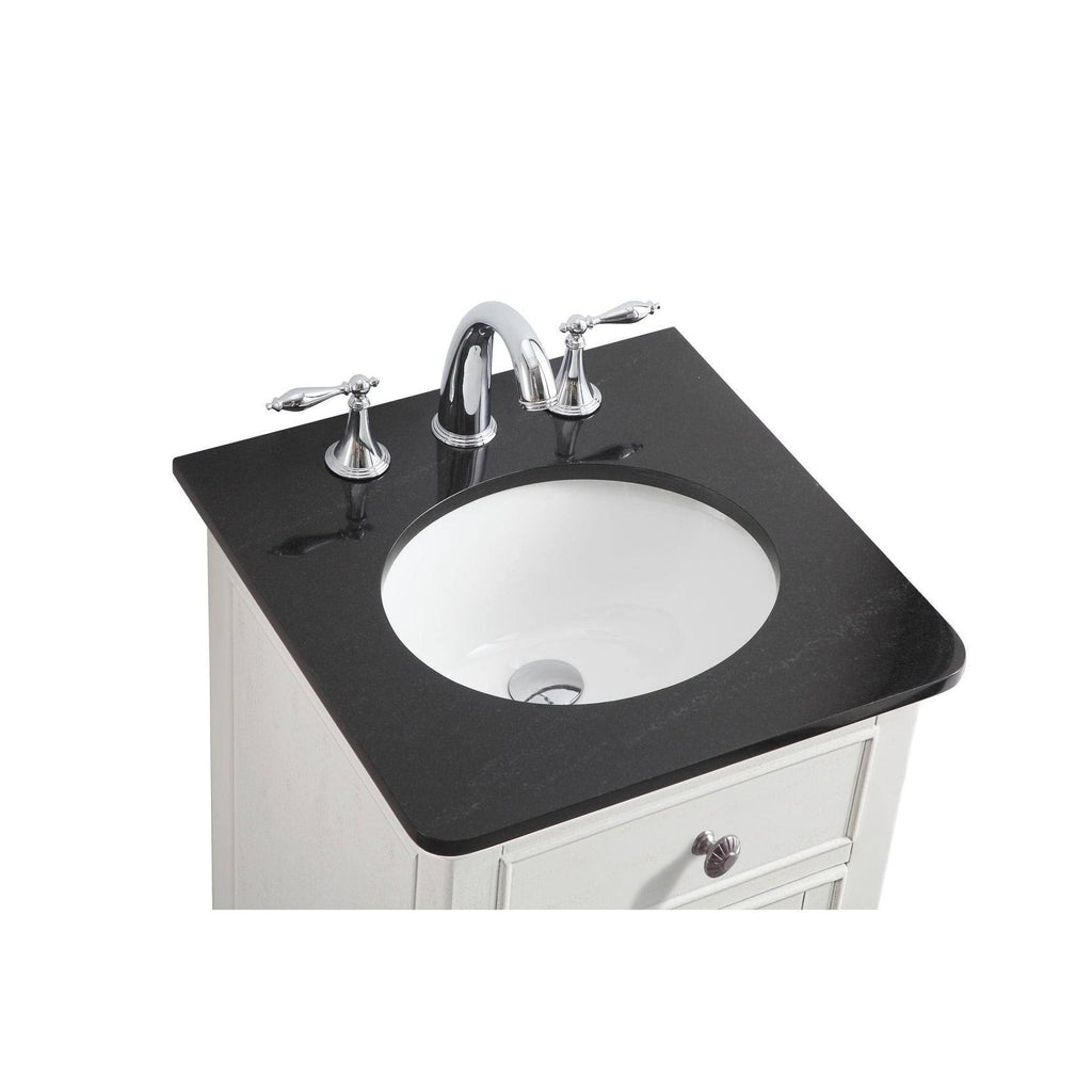 Grey 18 inch Bathroom Vanity Cabinet Set with Granite Top T665