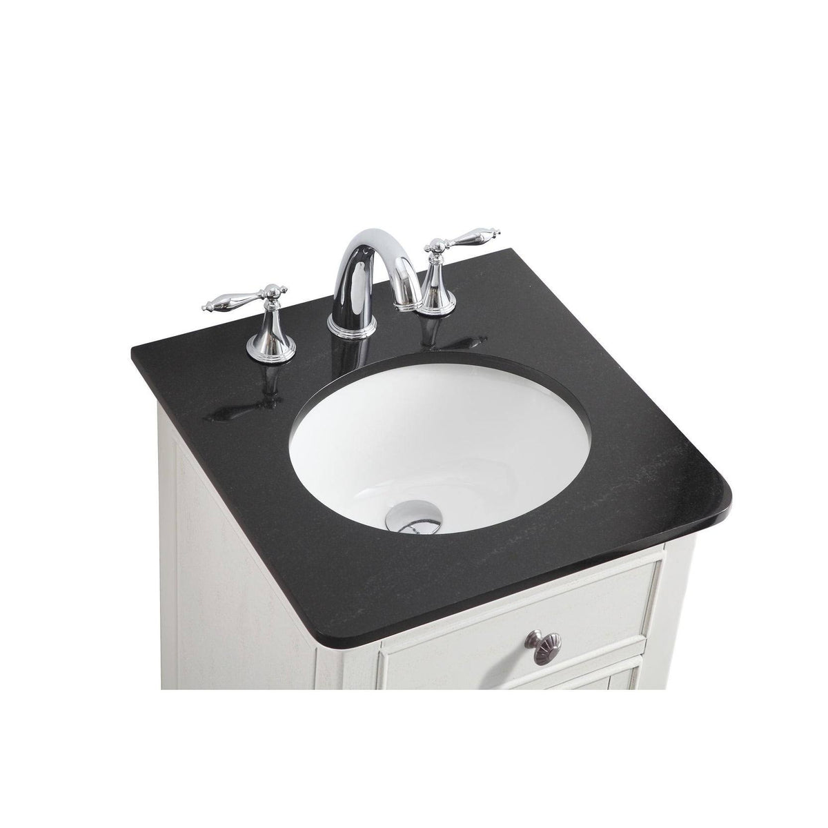 Grey 18 inch Bathroom Vanity Cabinet Set with Granite Top T665