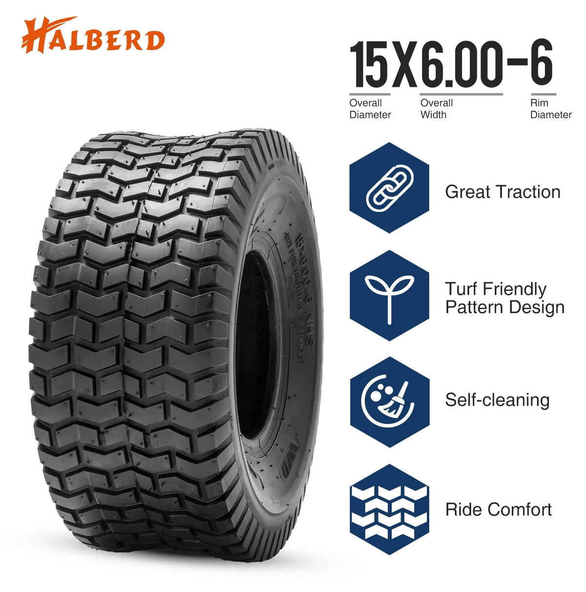 15x6.00-6 Turf Lawn Mower Tire Q96352