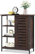 Dark Walnut Storage Cabinet with Metal Frame B821689