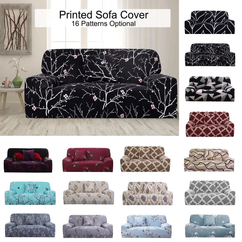 Black White Branches Sofa Slipcover F8116