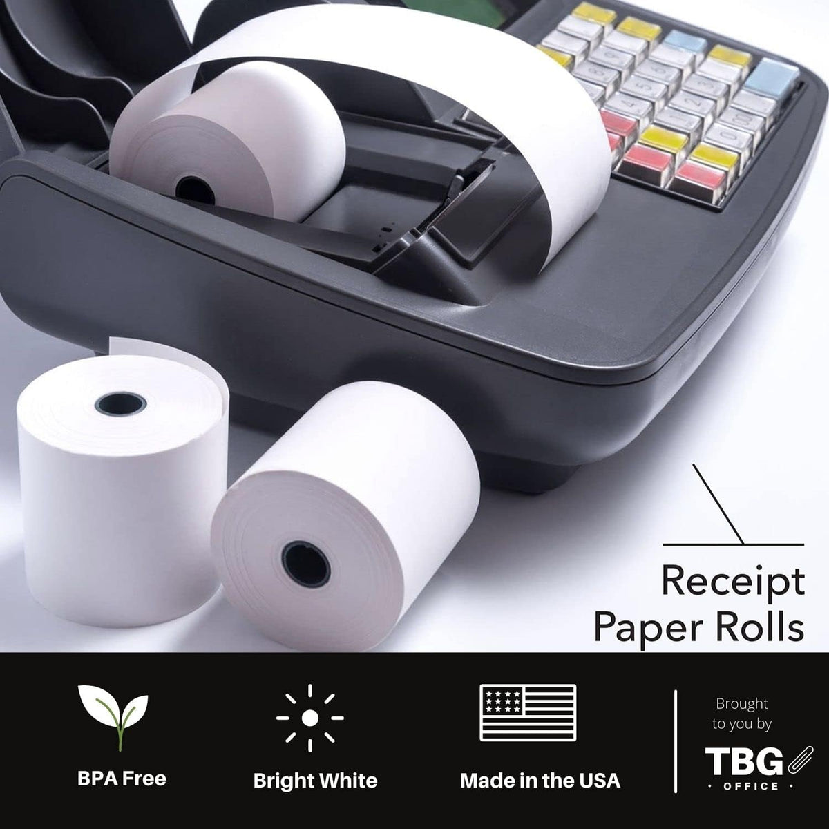 BPA Free Thermal Paper Rolls for POS Systems (1 Case - 30 Rolls) N3342