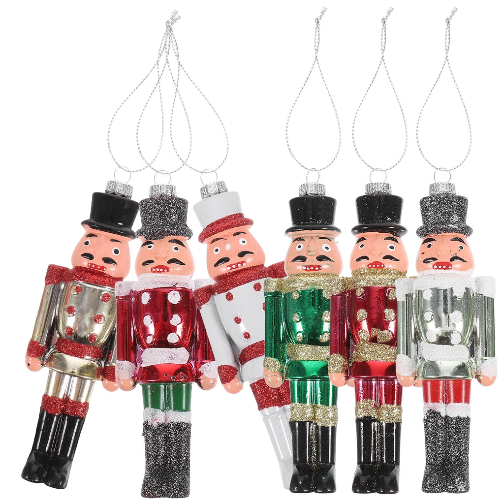 6Pcs Plastic Nutcracker Hanging Christmas Decoration V113