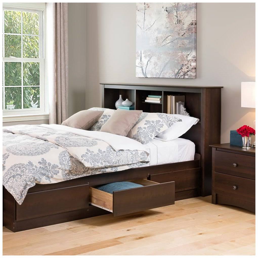 Espresso Full/Queen Bookcase Headboard U87841