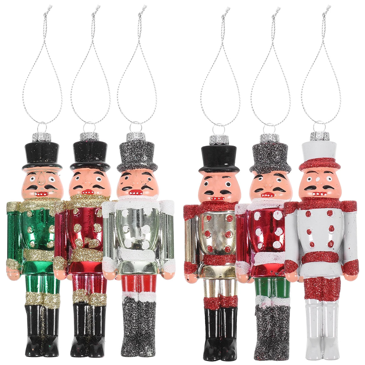 6Pcs Plastic Nutcracker Hanging Christmas Decoration V113