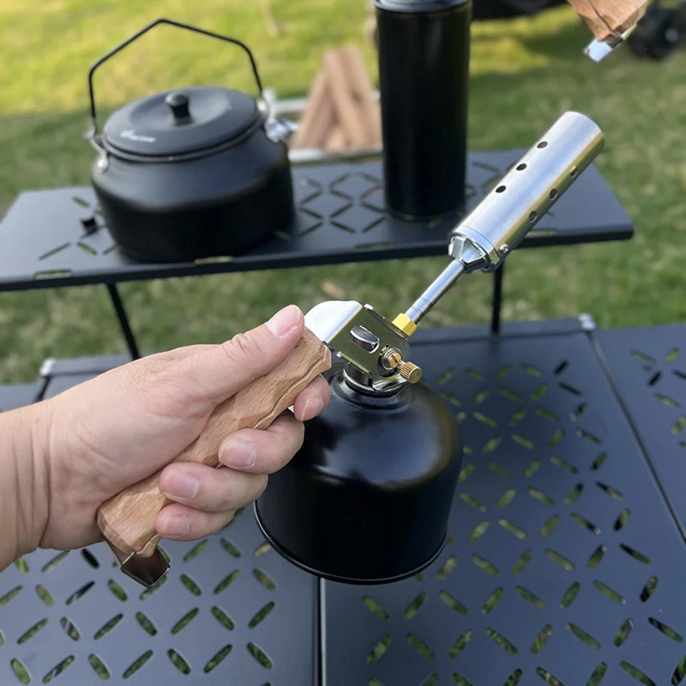 Adjustable Valve Outdoor Picnic Torch with Wood Handle R150184