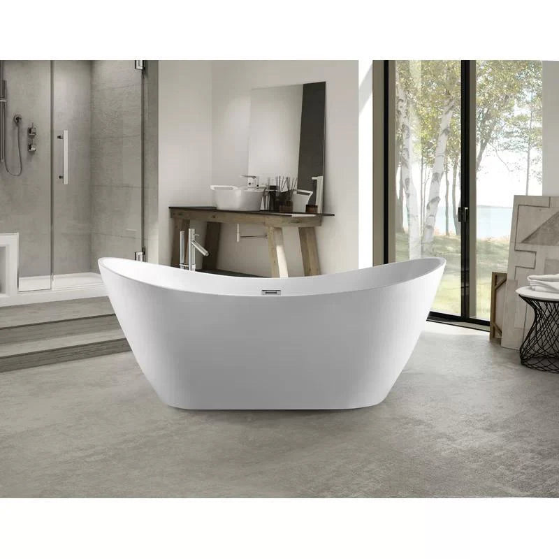 Acrylic 71 in. x 29 in. Freestanding Soaking Bathtub Z5721