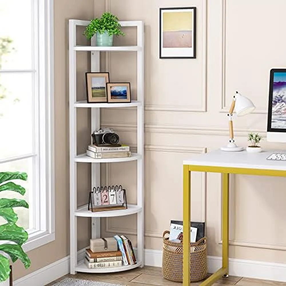 6 Tier 70.9 Inch Tall Corner Bookshelf Q3268