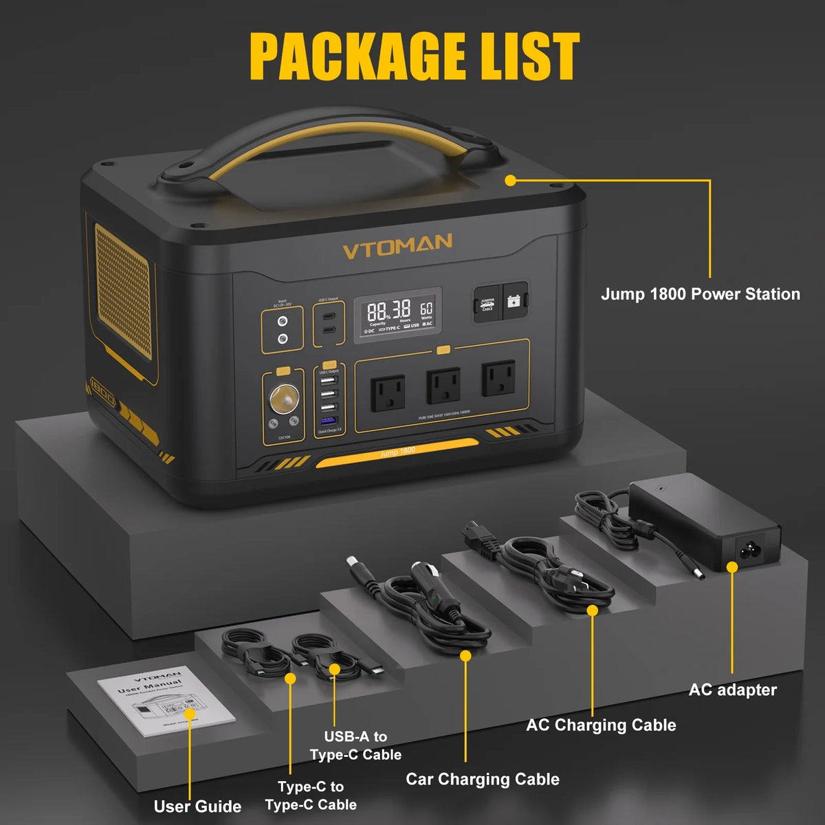 1800W Portable Power Station 1548Wh LFP Battery Generator N10983