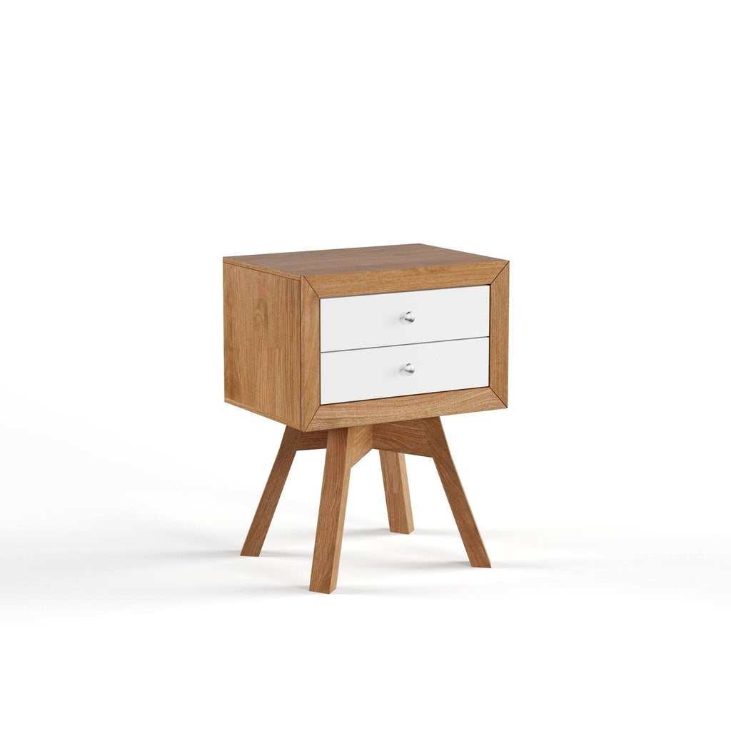Walnut and White Two-Tone Nightstand S98603