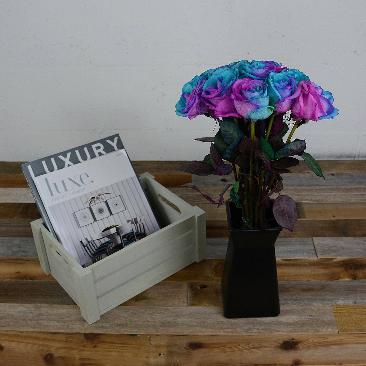 Roses, Tinted Pink and Blue (50 Stems) U742