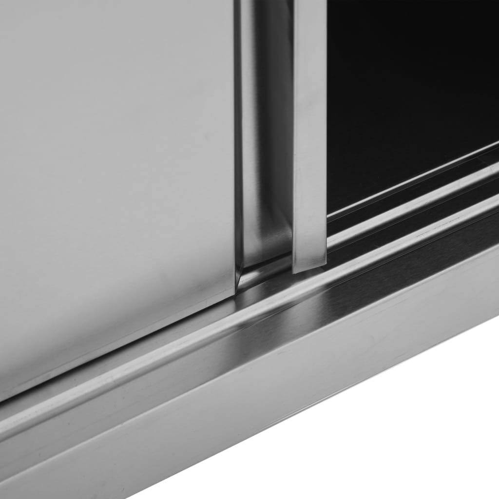 Stainless Steel Kitchen Wall Cabinet with Sliding Doors A7696