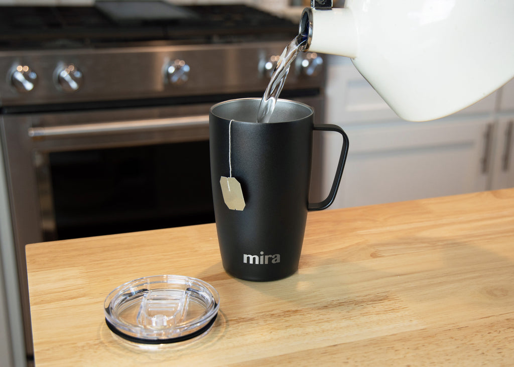 18oz Stainless Steel Vacuum Insulated Coffee Mug with Handle & Lid P306220