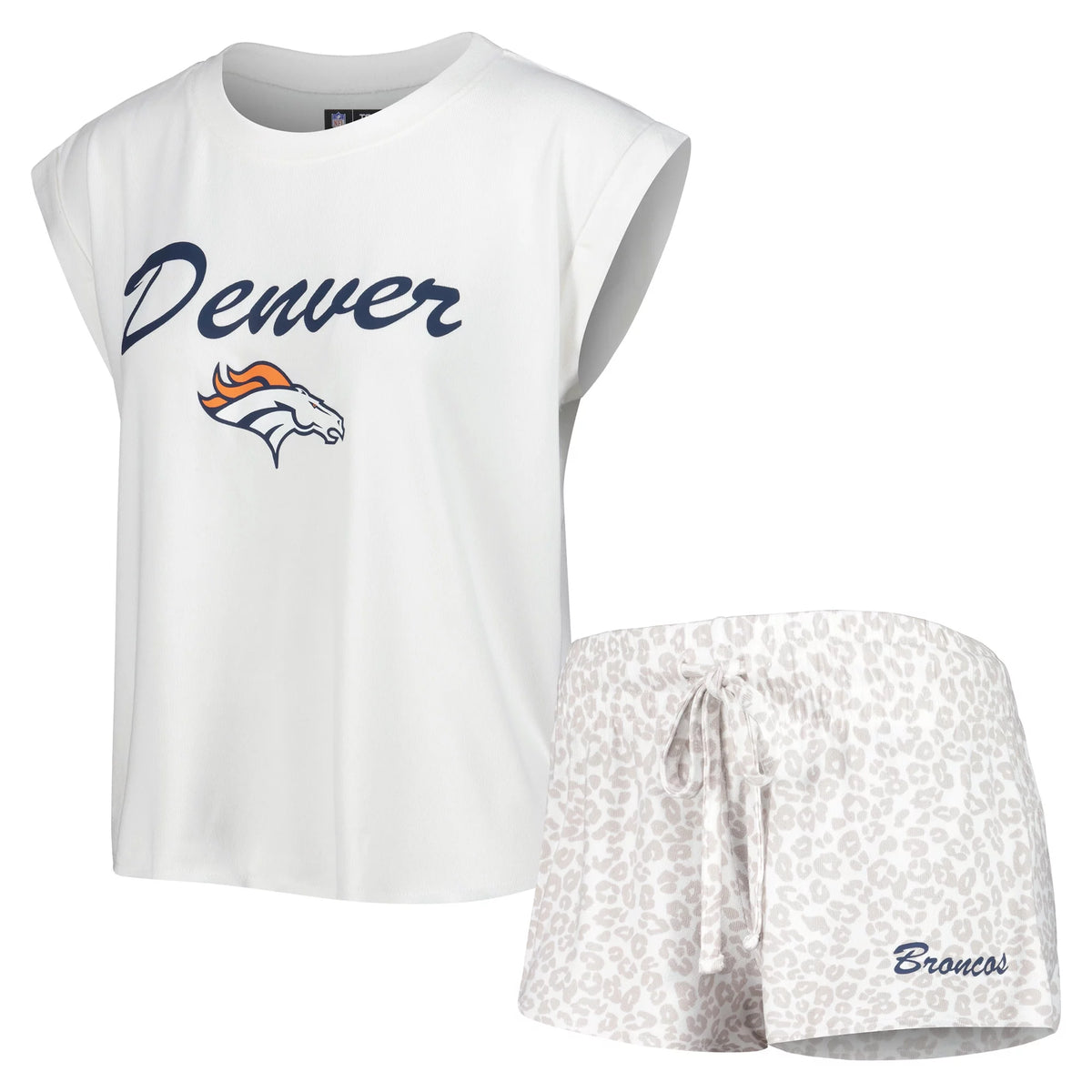 White Knit T-Shirt & Shorts Sleep Set L4530