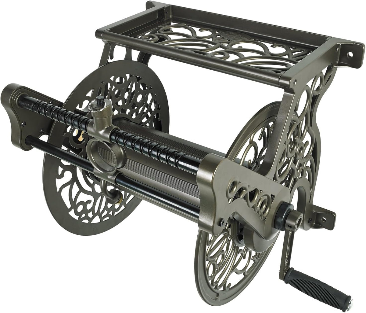 Cast Aluminum Wall Mount Garden Hose Reel Q219