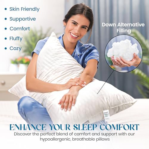 King Set of 2 Down Alternative Microfiber Bed Pillows B71792