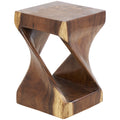 12" x 18" Brown Suar Wood Handmade Accent Table G301629