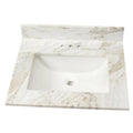 Marble Single Sink Vanity Top with White Sink W6640