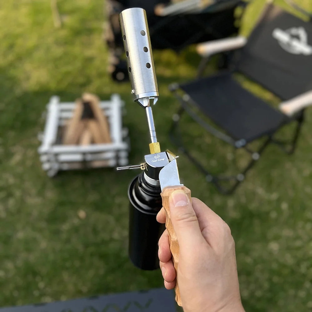 Adjustable Valve Outdoor Picnic Torch with Wood Handle R150184