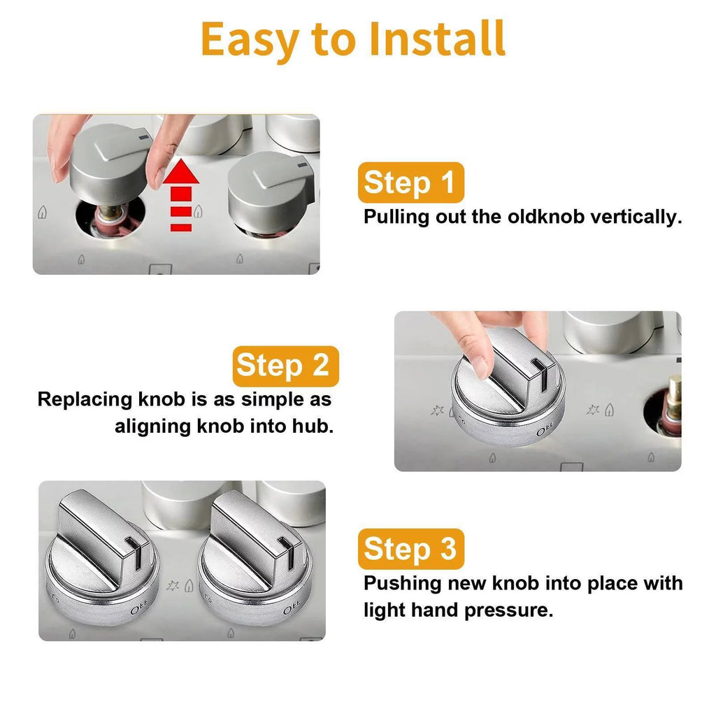 5PCS Stainless Steel Control Knob C224