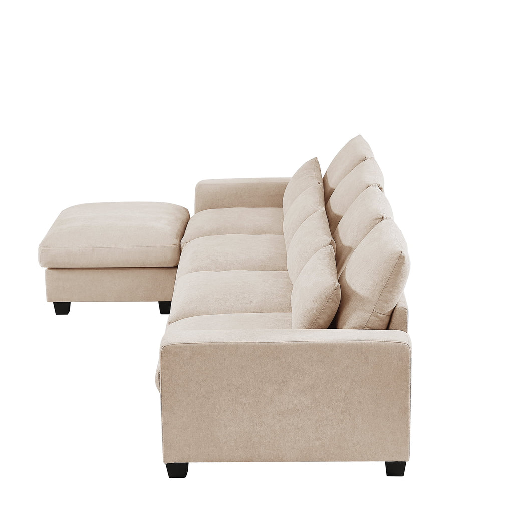 Modern L-Shape Feather Filled Sectional Sofa with Reversible Chaise G36843