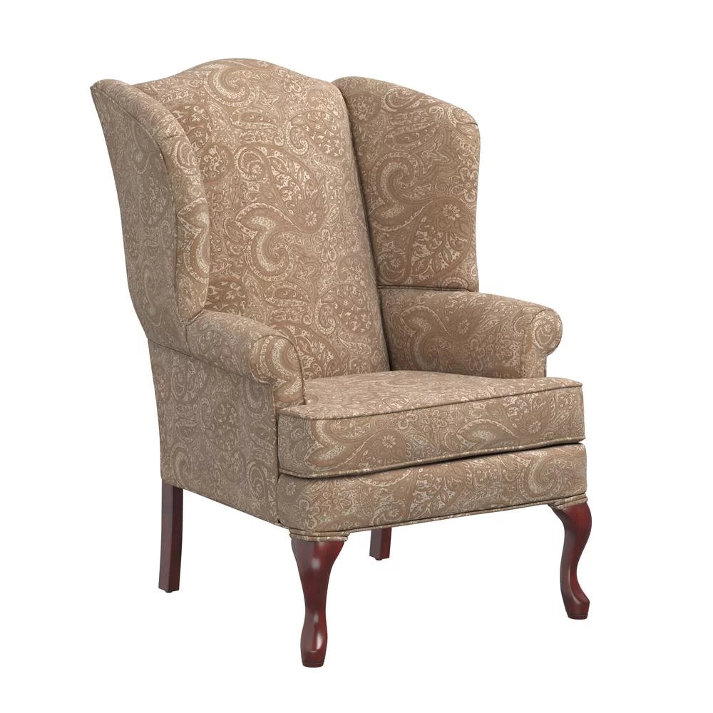 Cream Chenille Wingback Accent Chair T366731