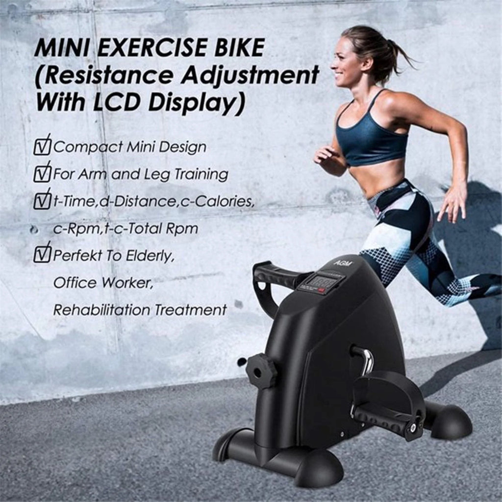 Black Under Desk Exercise Bike with LCD Display O428361
