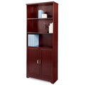 72"H 5-Shelf Bookcase With Doors, Classic Cherry G994008