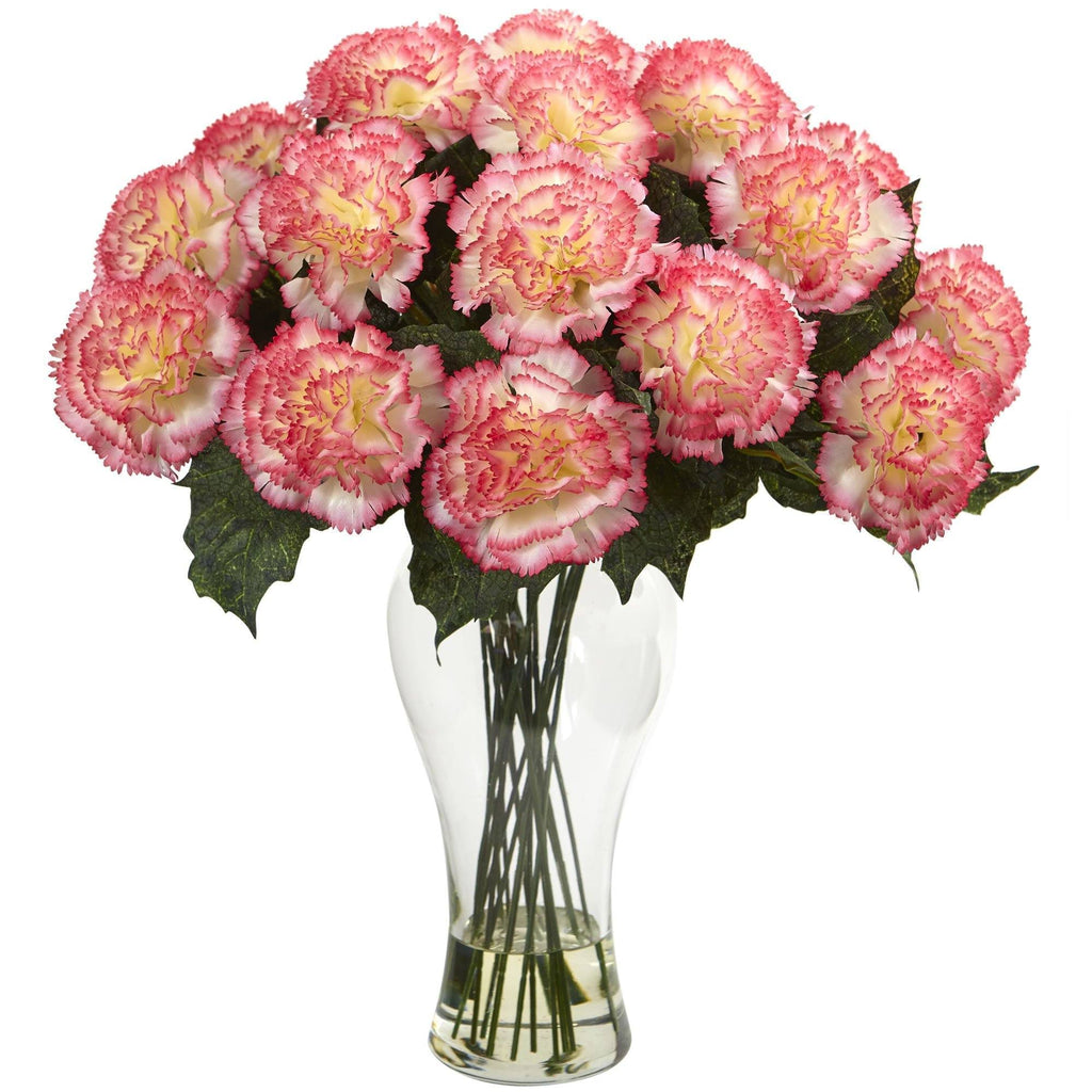 Orange Carnation Arrangement with Vase T190871