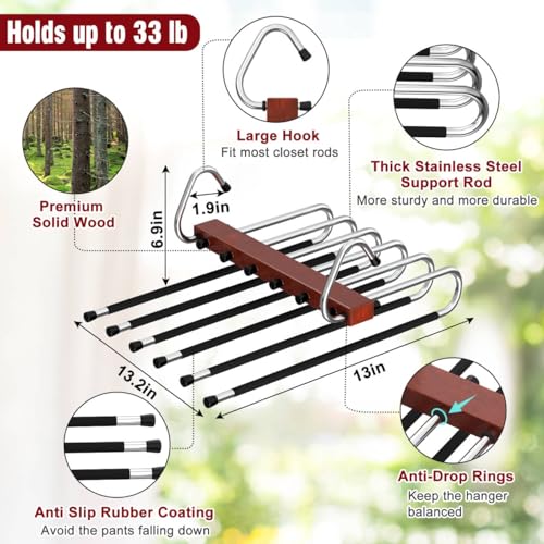Mahogany Wooden Pants Hangers 2 Pack R23081