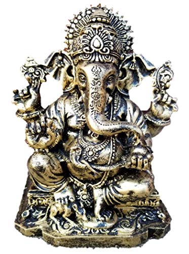 6.25" Multicolor Antique Finish Ganesh Statue W8969
