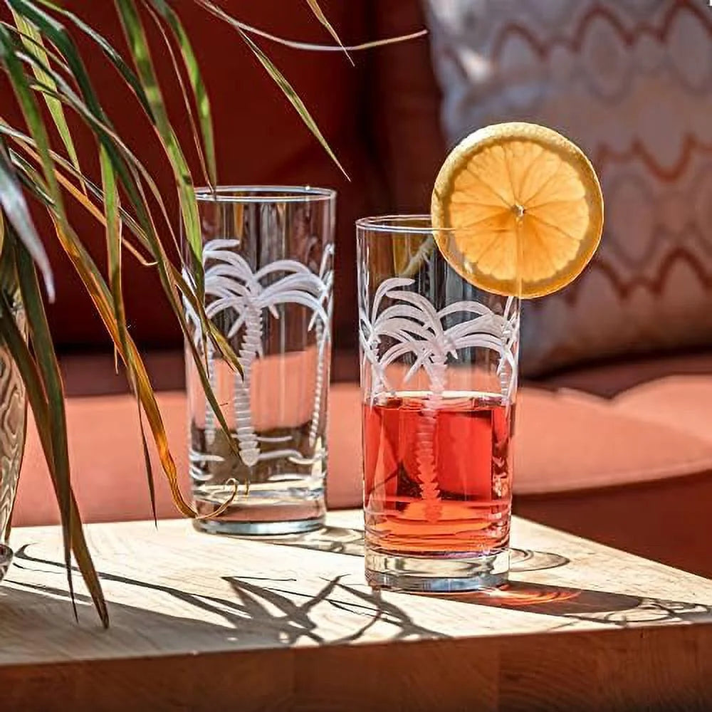 Set Of 4 15 Ounce Lead-Free Crystal Highball Glass L6328