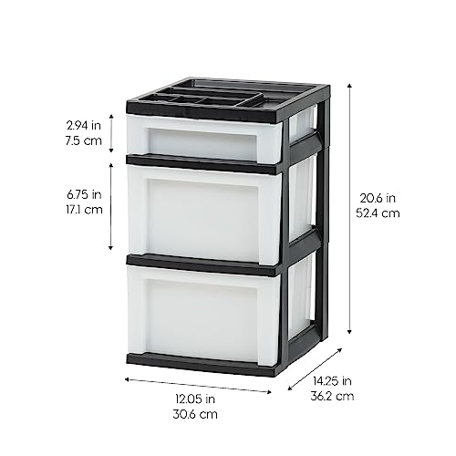 Black Plastic 4-Drawer Rolling Cart W737