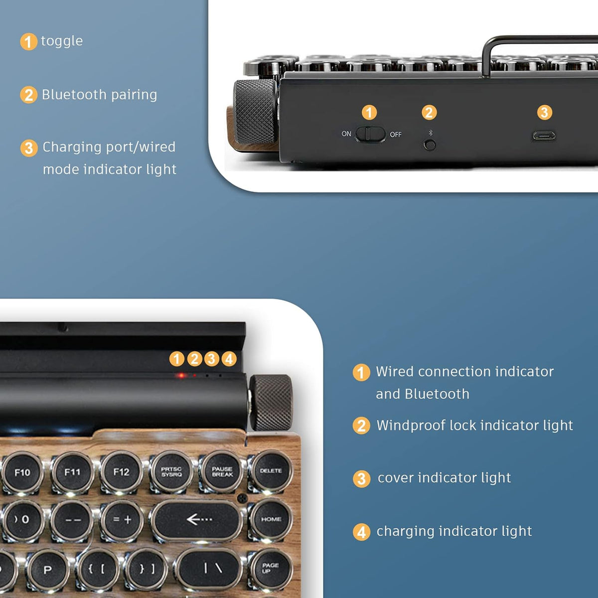 Wireless Bluetooth Mechanical Keyboard 83 Keys H4134