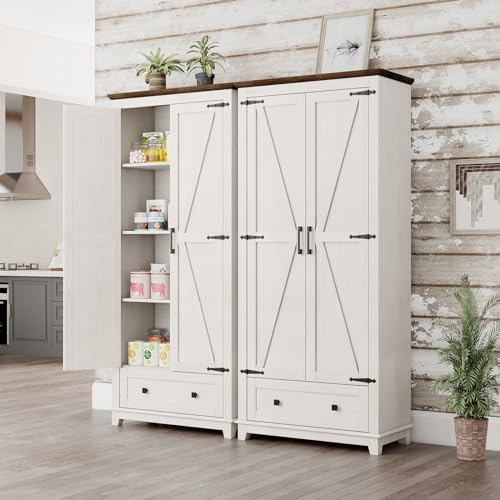 72" Tall Storage Cabinet with Adjustable Shelves & Barn Doors D96309