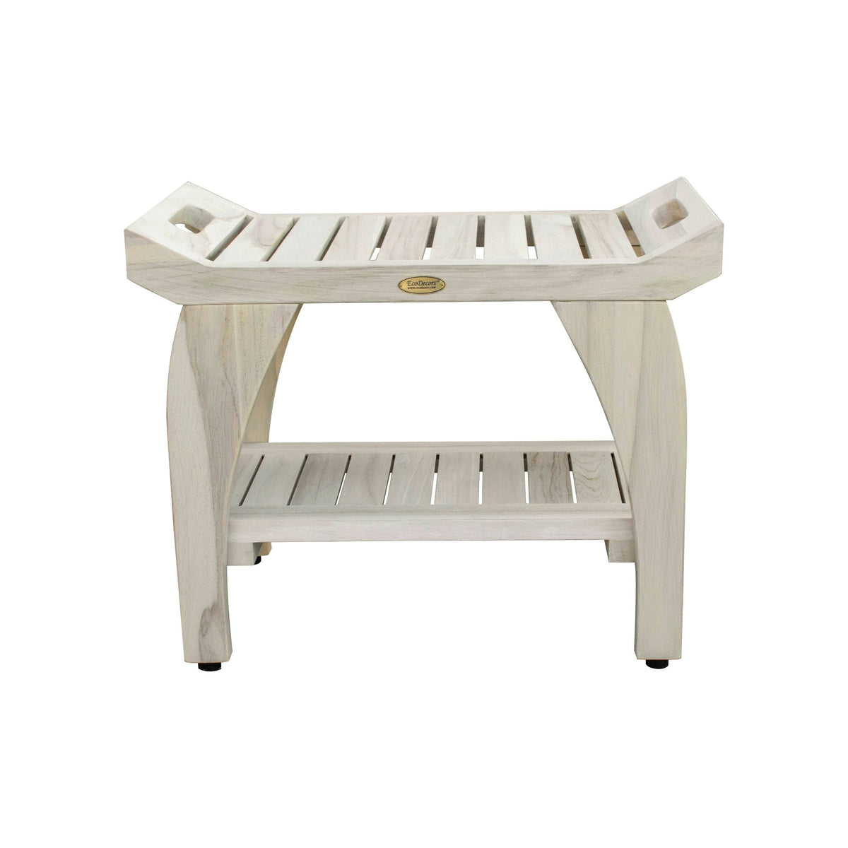 Off-White Teak Shower Bench O55574