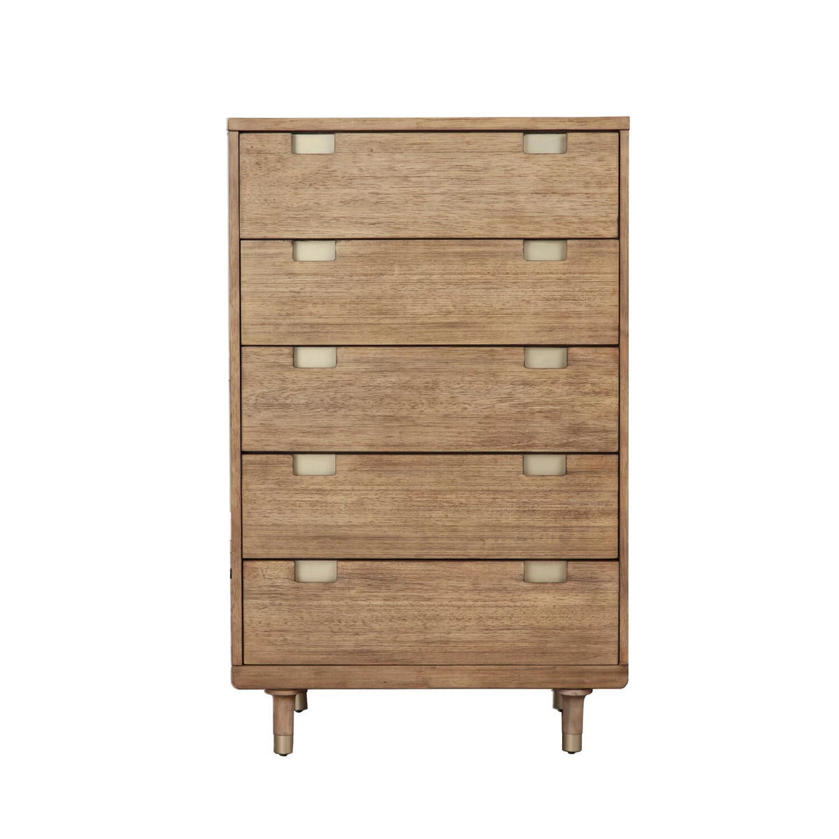 Five Drawer Wood Chest in Sand Beige P4059