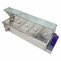 Electric Commercial Food Warmer Steam Table with Glass Guard 5-Pan V325145
