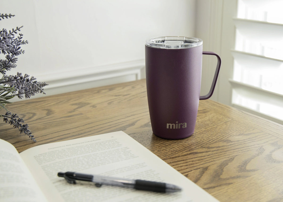 18oz Stainless Steel Vacuum Insulated Coffee Mug with Handle & Lid P306220