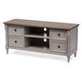 White Wash Distressed 4-Drawer TV Cabinet C92725