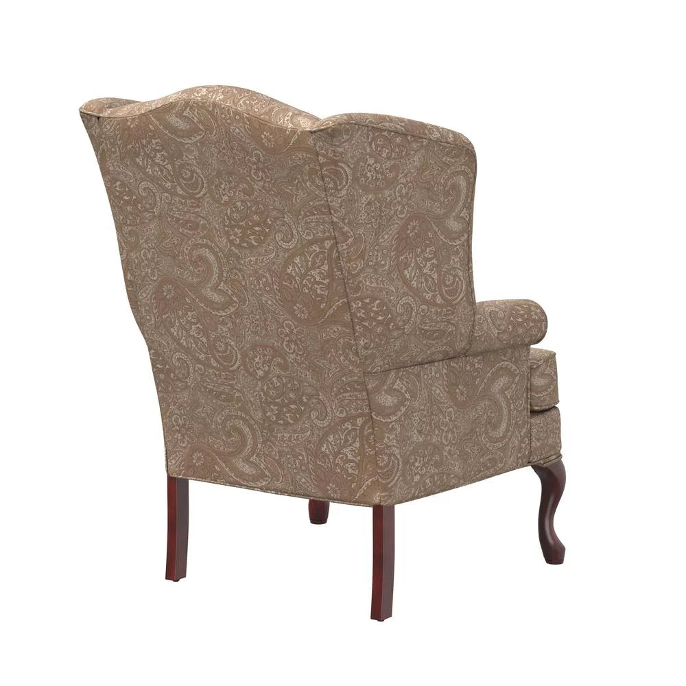 Cream Chenille Wingback Accent Chair T366731