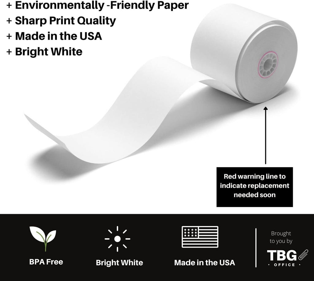 BPA Free Thermal Paper Rolls for POS Systems (1 Case - 30 Rolls) N3342