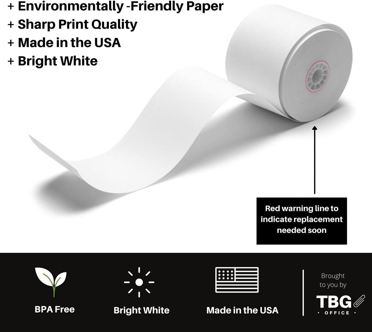 BPA Free Thermal Paper Rolls for POS Systems (1 Case - 30 Rolls) N3342